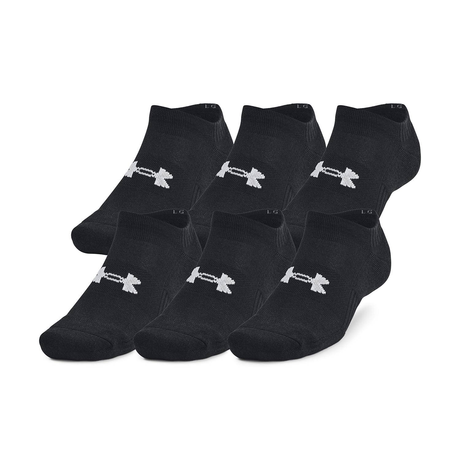 UNDER ARMOUR TRAINING COTTON NO SHOW SOCKS, 6 PACK