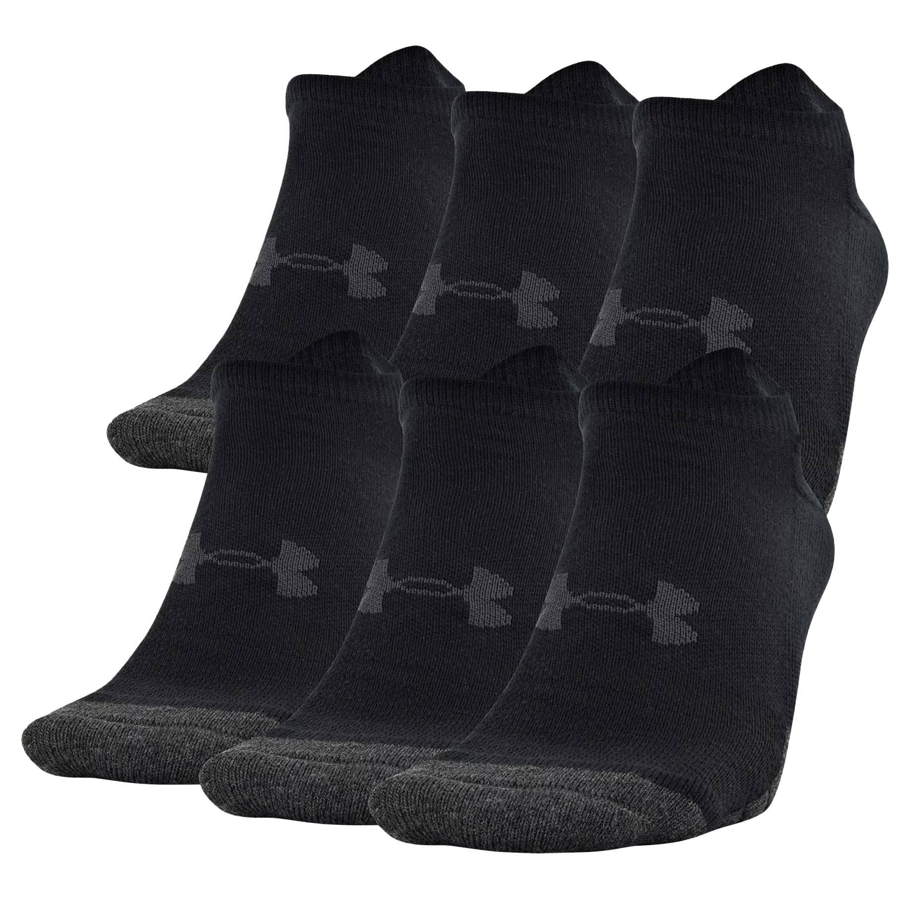 UNDER ARMOUR UNISEX PERFORMANCE TECH NO SHOW SOCKS 6 PACK