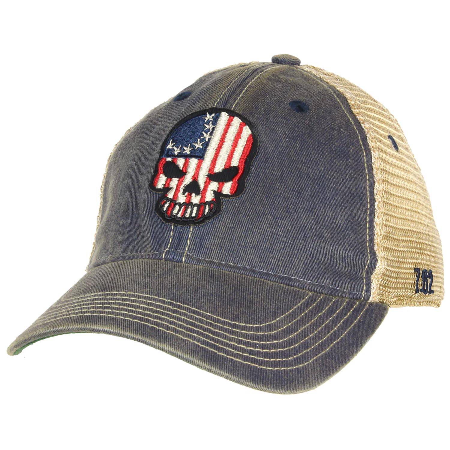 7.62 Design Betsy Ross Flag Skull Vintage Trucker Hat