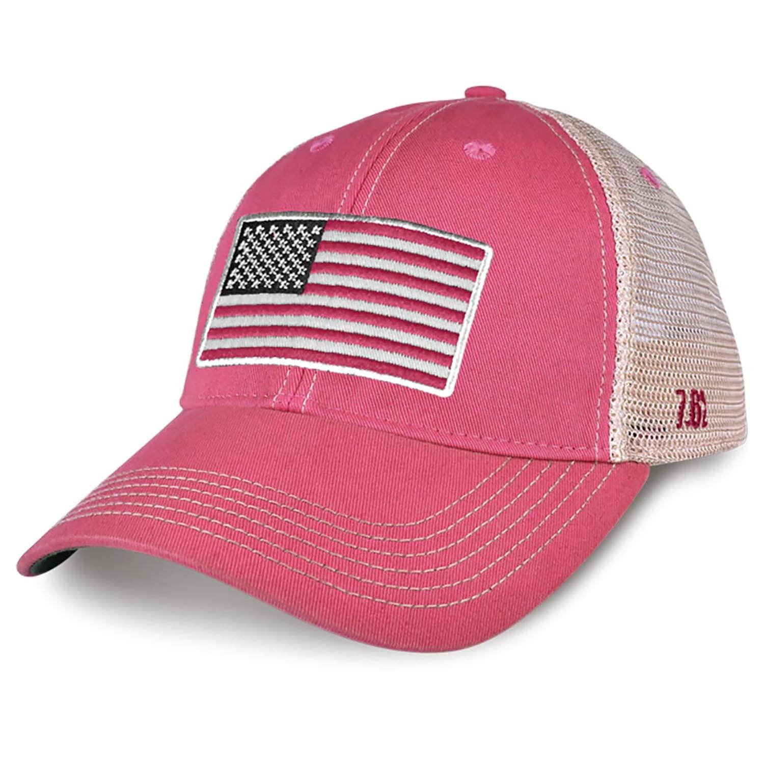 7.62 Design Women's Pink US Flag Vintage Trucker Hat