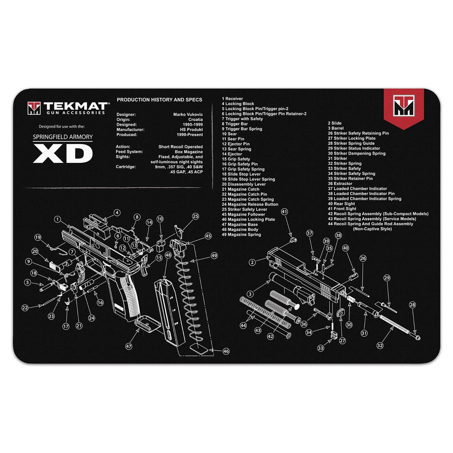 TekMat Springfield Armory XD Gun Cleaning Mat 17"