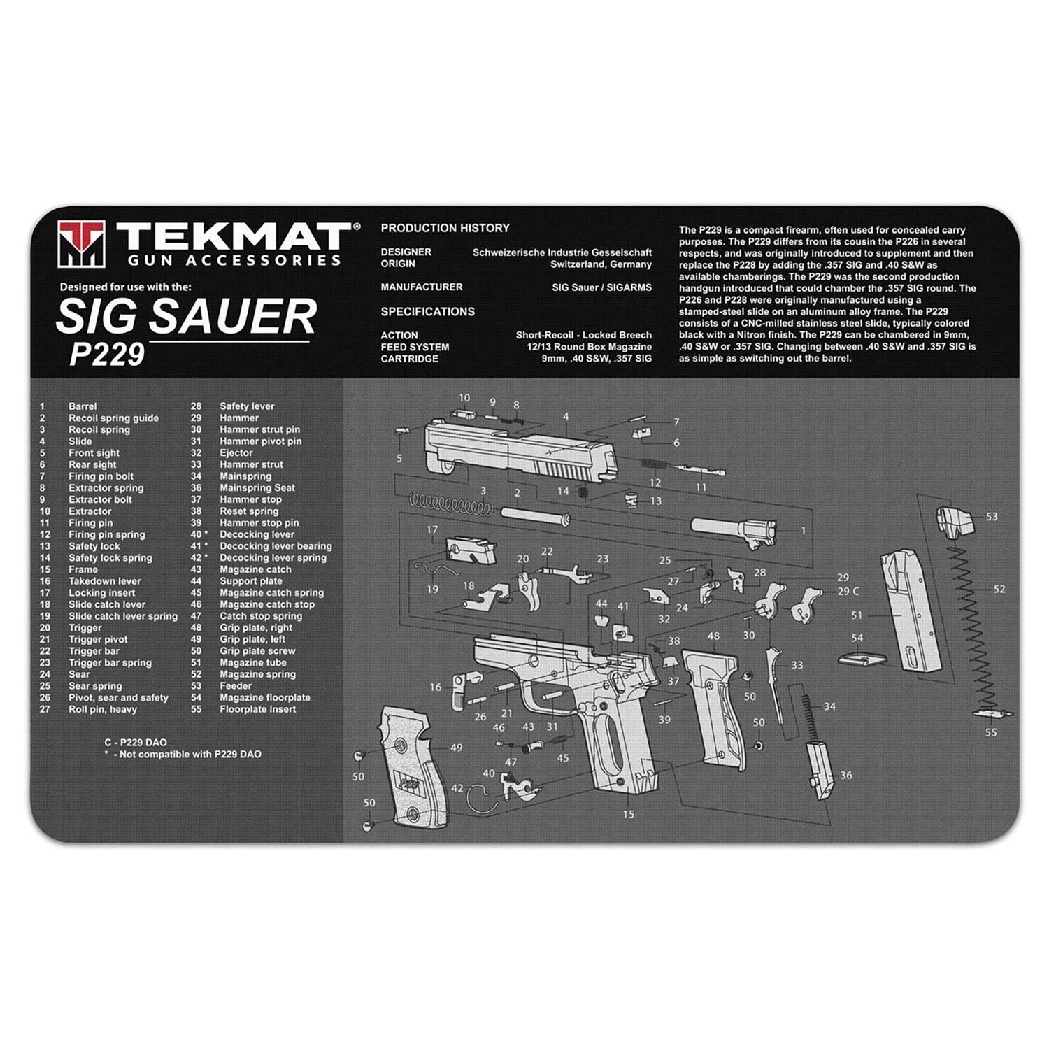 SIG SAUER P229 TEKMAT GUN CLEANING MAT