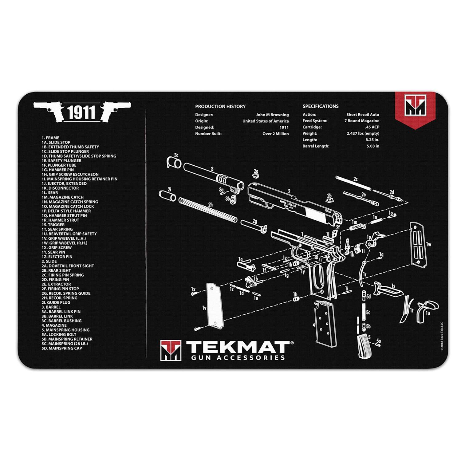 TekMat 1911 Gun Cleaning Mat 17"