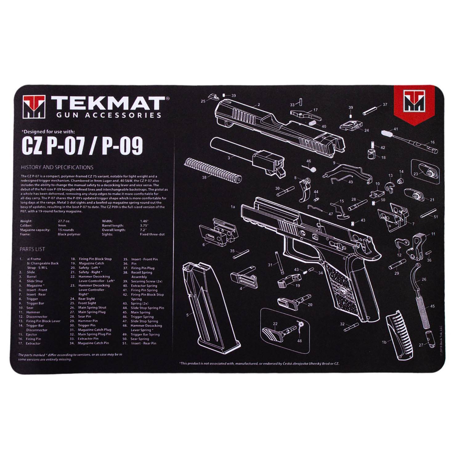 TekMat CZ P-07 / P-09 Gun Cleaning Mat