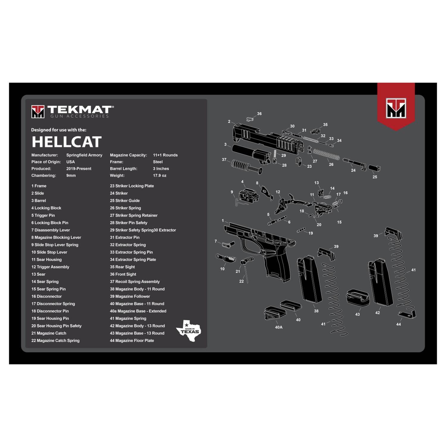 Tekmat Springfield Hellcat Gun Cleaning Mat