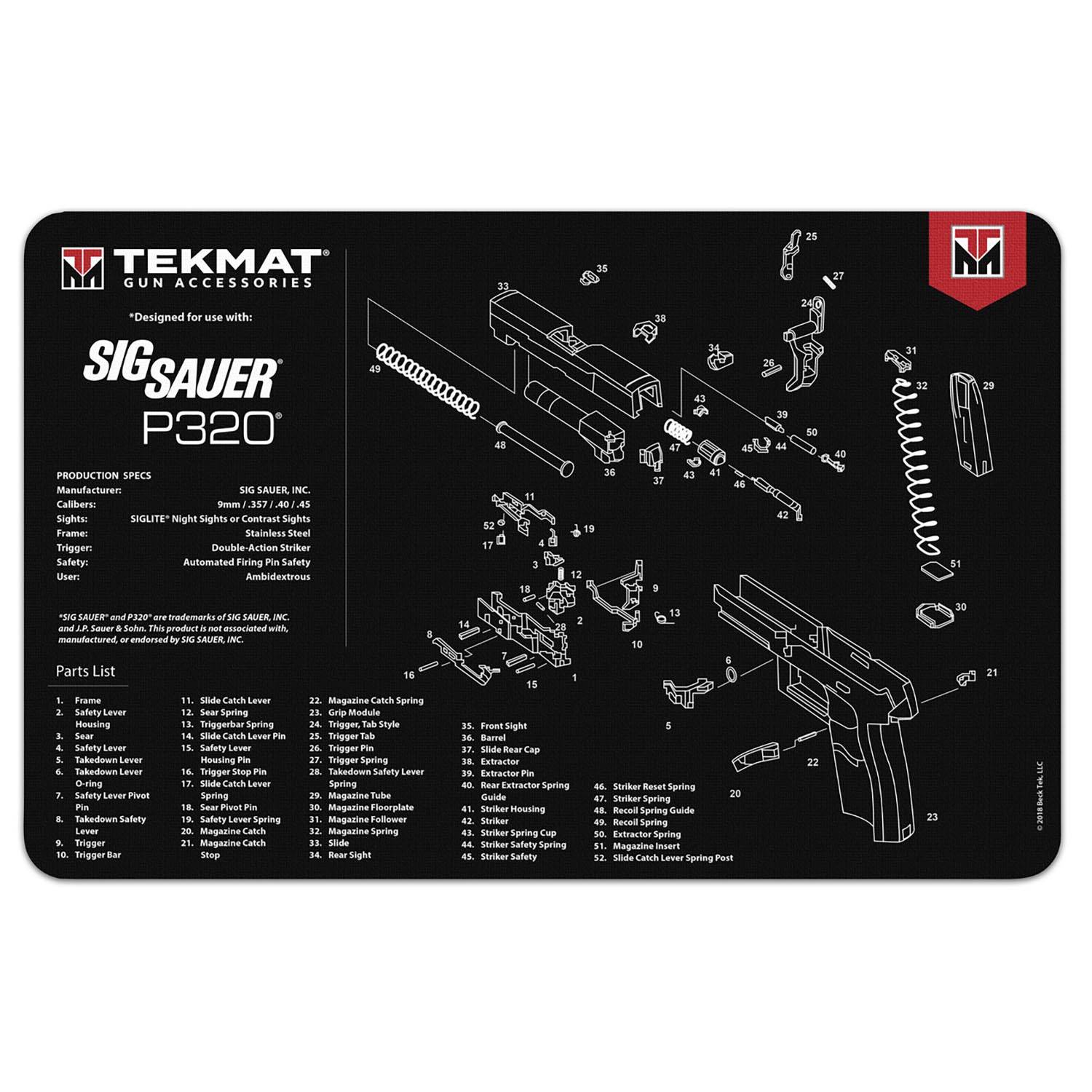 TekMat Sig Sauer P320 Glen Cleaning Mat 17"