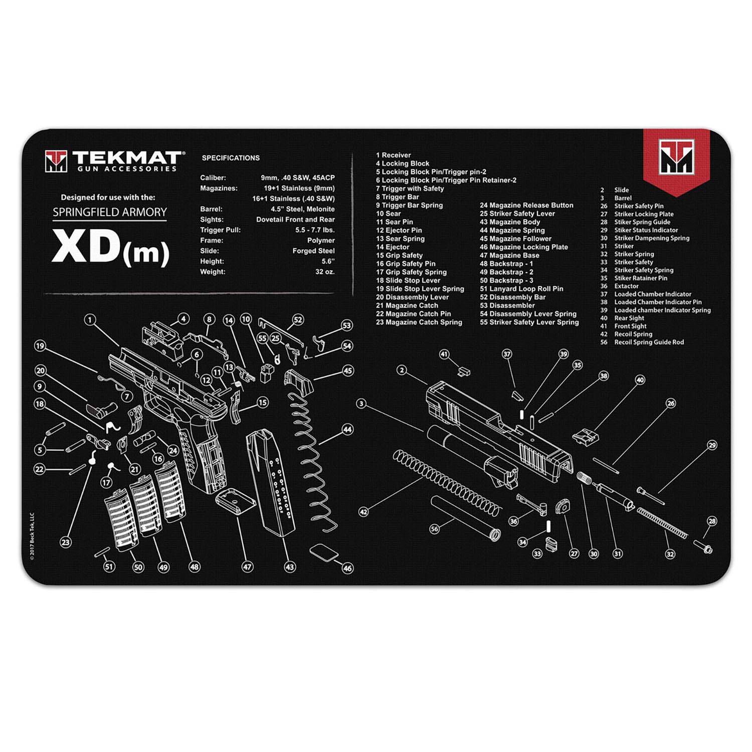 TekMat Springfield Armory XD(m) Gun Cleaning Mat 17"