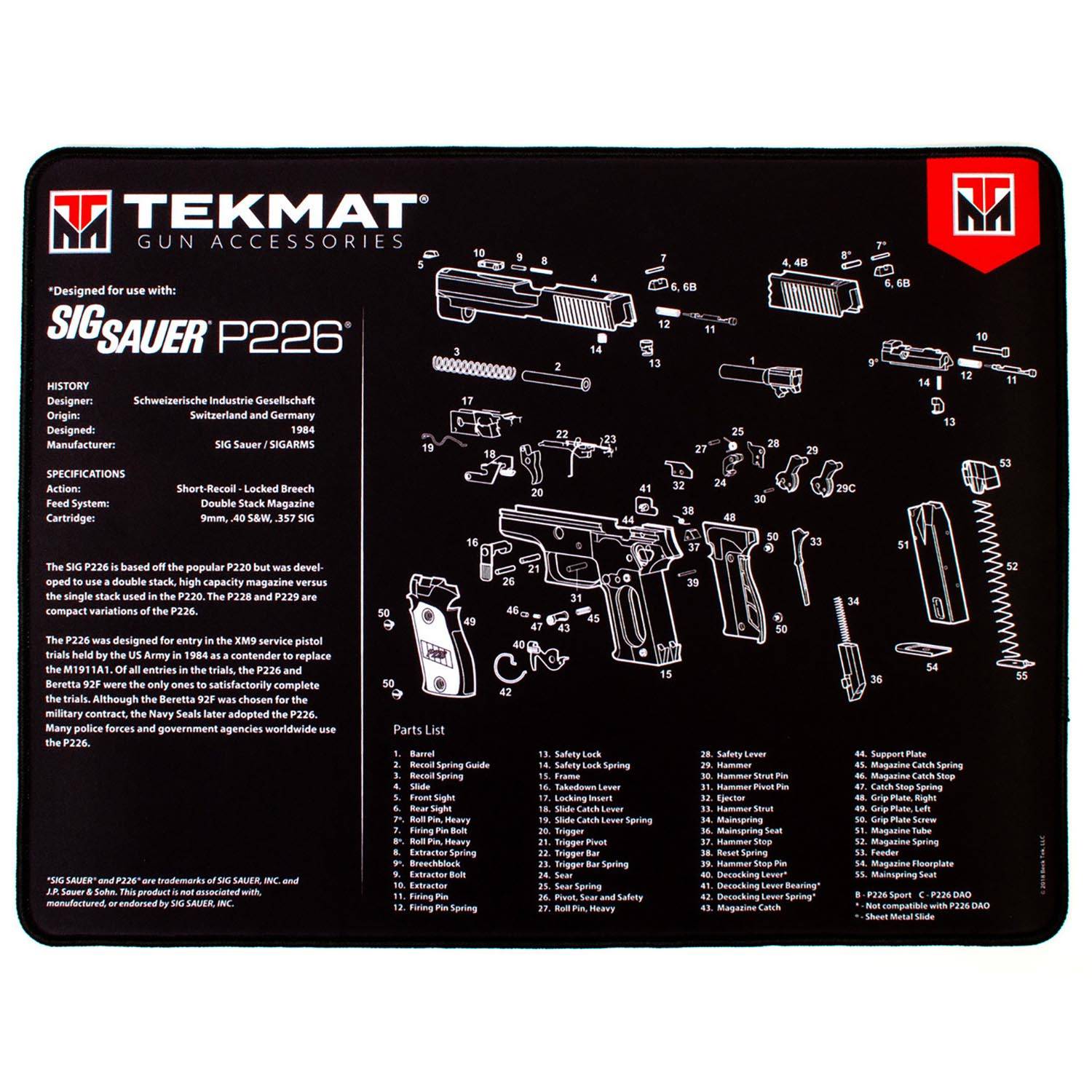 TekMat Sig Sauer P226 Ultra Premium Gun Cleaning Mat 20"