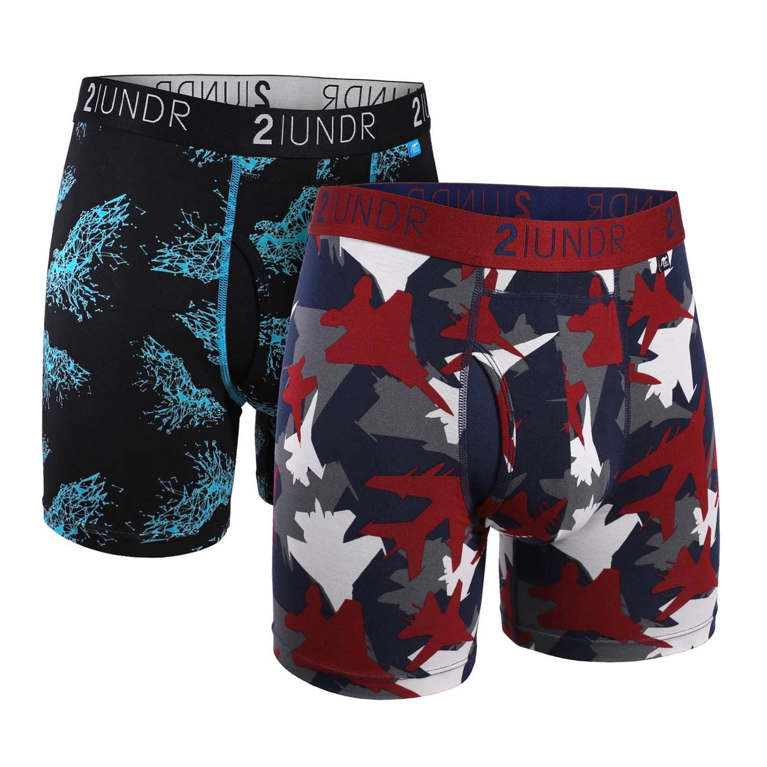 2UNDR MEN'S SWING SHIFT BOXER BRIEFS, 2 PACK